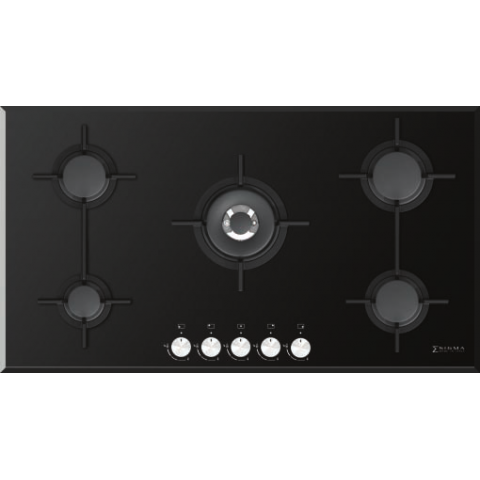 اجاق گاز صفحه ای الیکا مدل HobM Cristallo 5G Center92Glass black